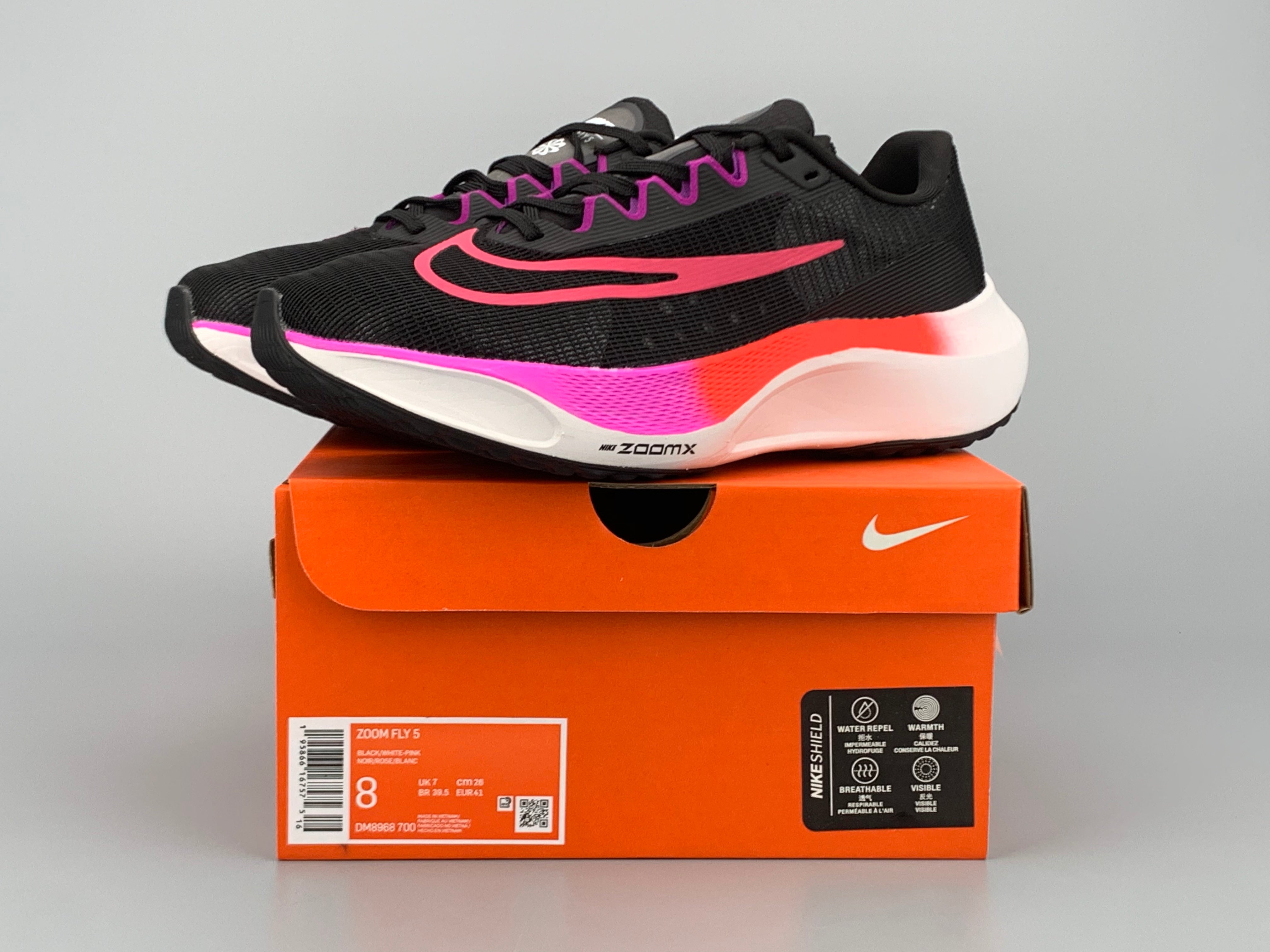 Nike Air ZoomX Fly 5 - Preto/Rosa/Branco
