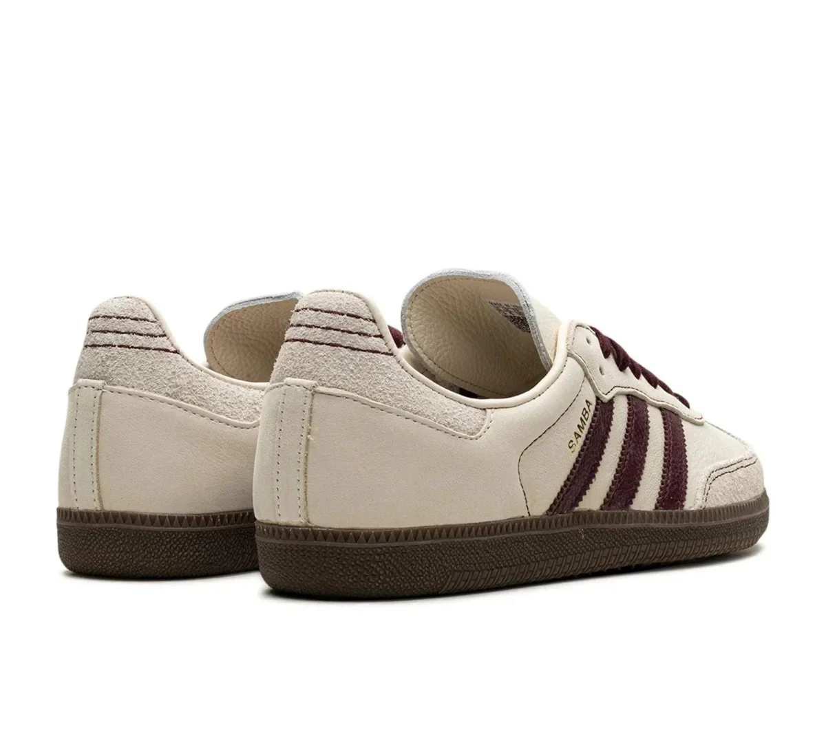 Adidas Samba OG 'Wonder White Maroon' Bege/Vinho