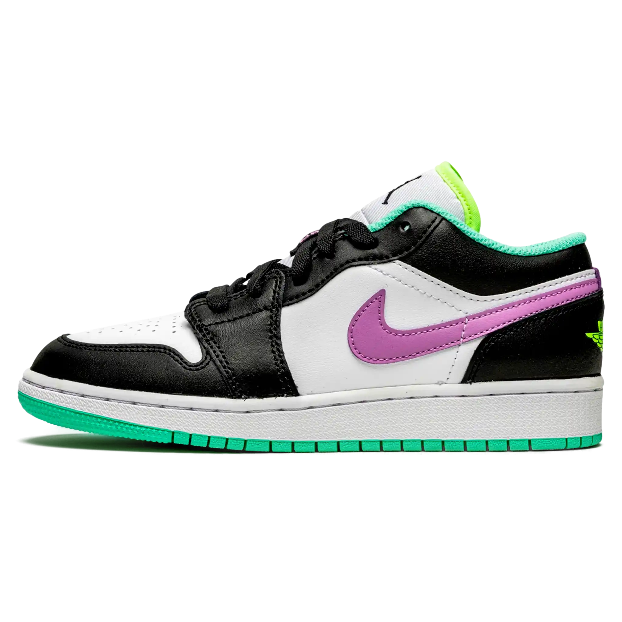 Tênis Air Jordan 1 Low Feminino "Black White Purple" Colorido