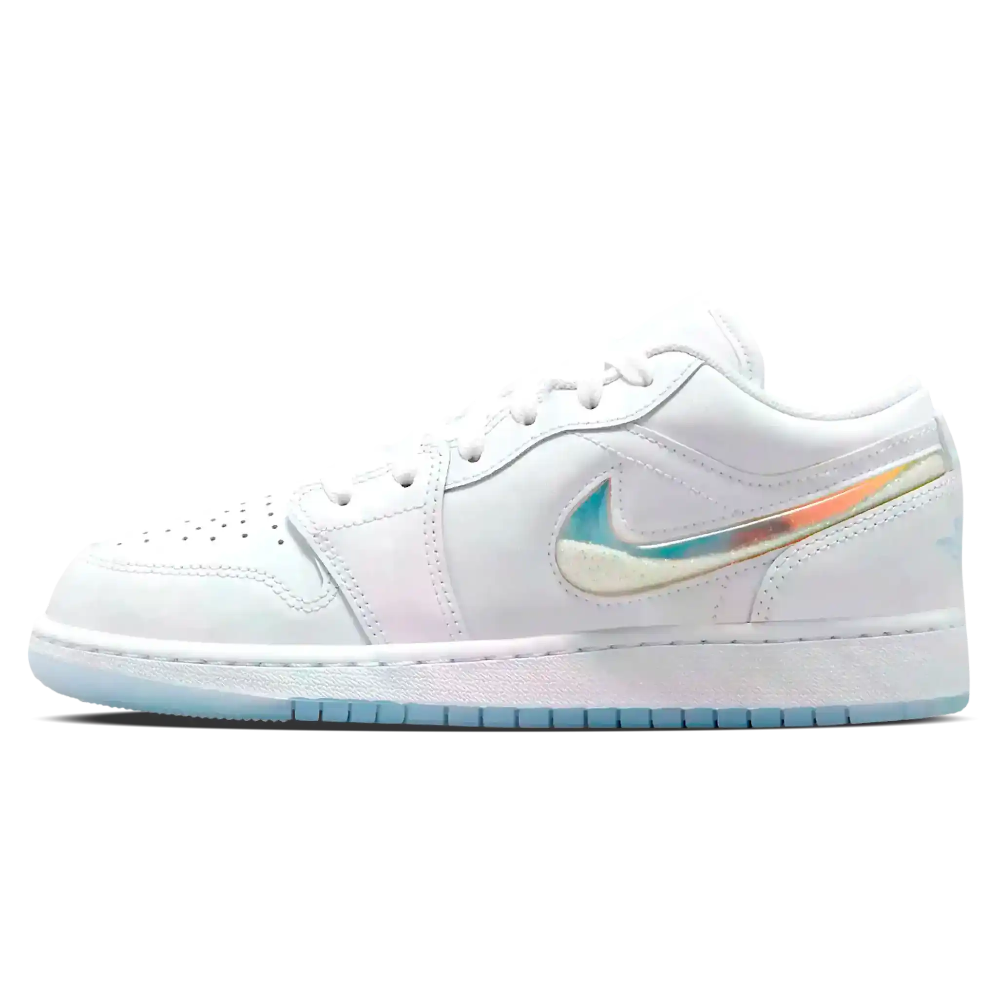 Tênis Air Jordan 1 Low Feminino "Glitter Swoosh" Branco