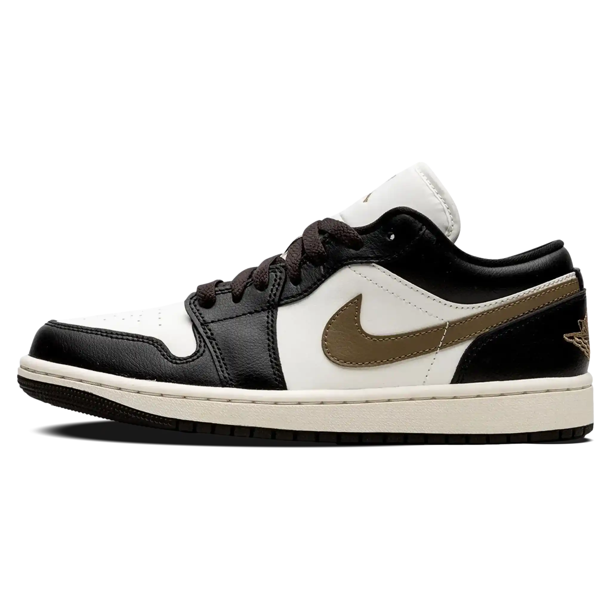 Tênis Air Jordan 1 Low "Shadow Brown" Preto / Dourado