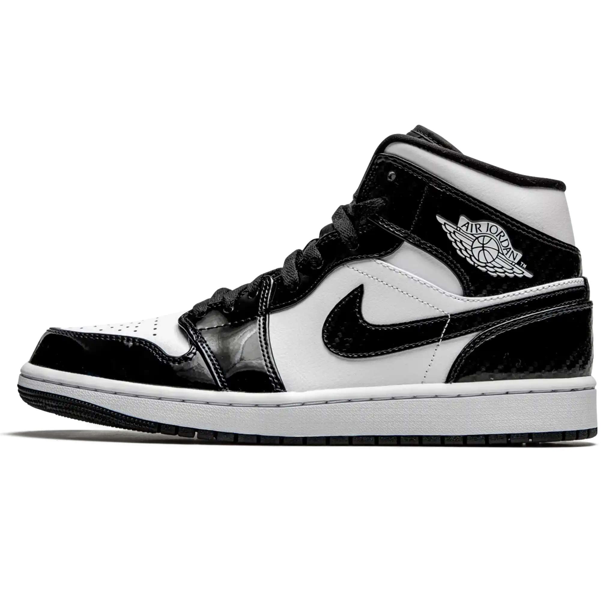 Tênis Air Jordan 1 Mid "Carbon Fiber" Preto / Branco