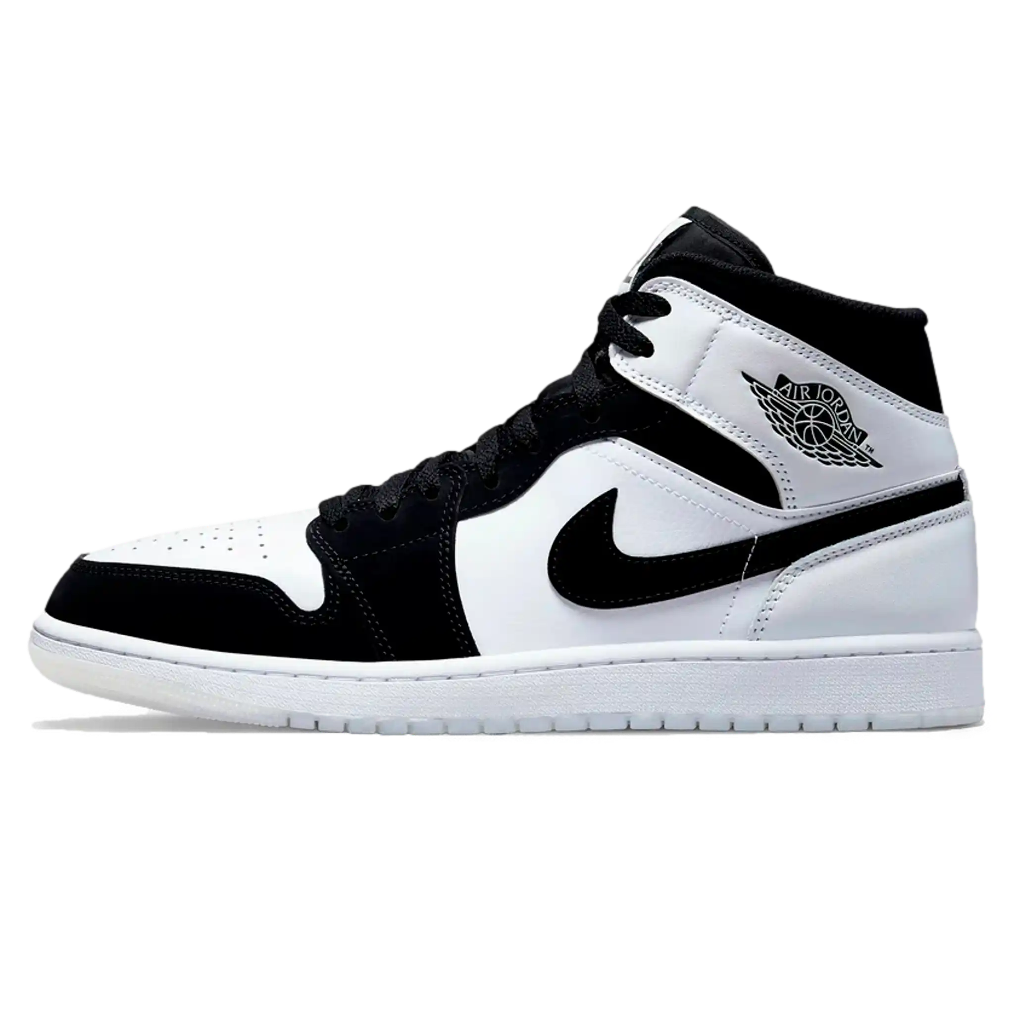 Tênis Air Jordan 1 Mid "Diamond" Preto / Branco
