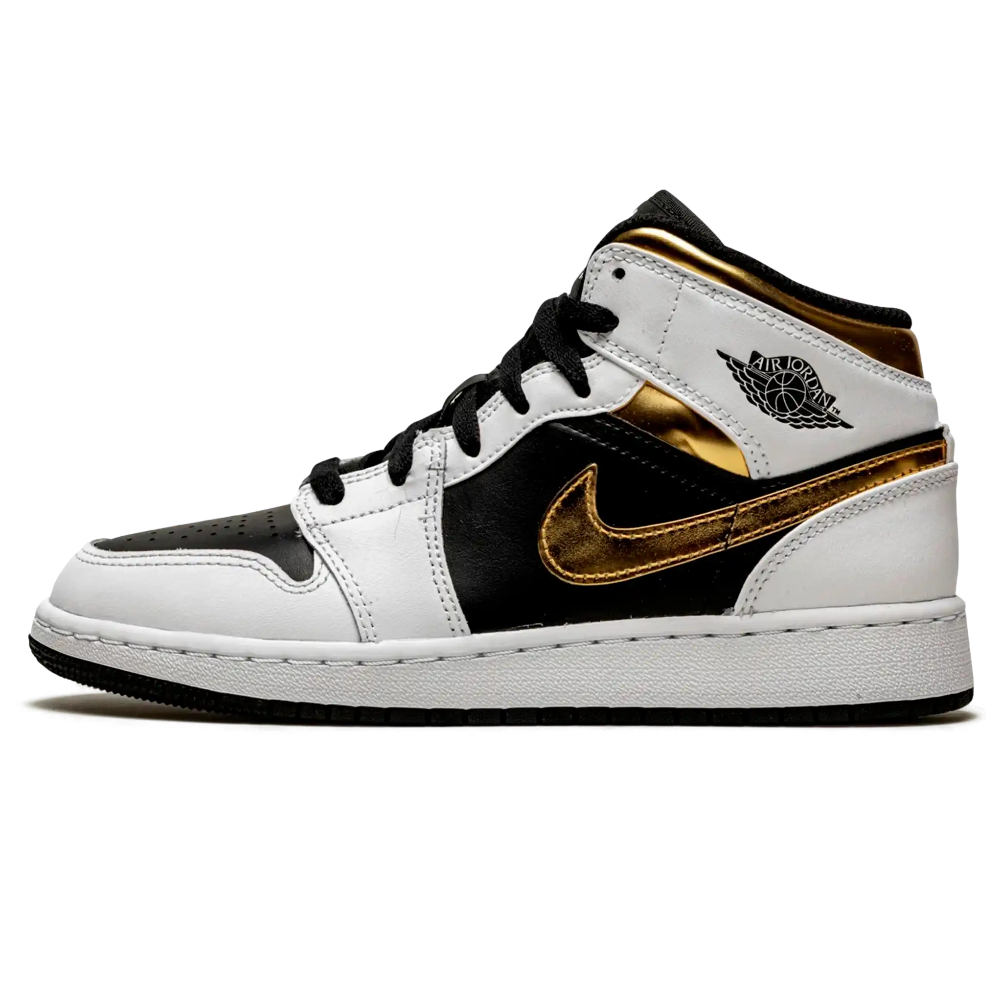 Tênis Air Jordan 1 Mid "White Gold" Branco / Dourado