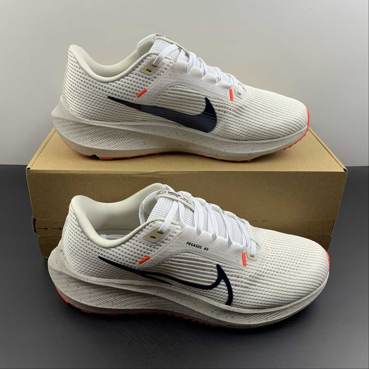 Nike Air Zoom Pegasus 40 - Branco/Preto/Laranja 2